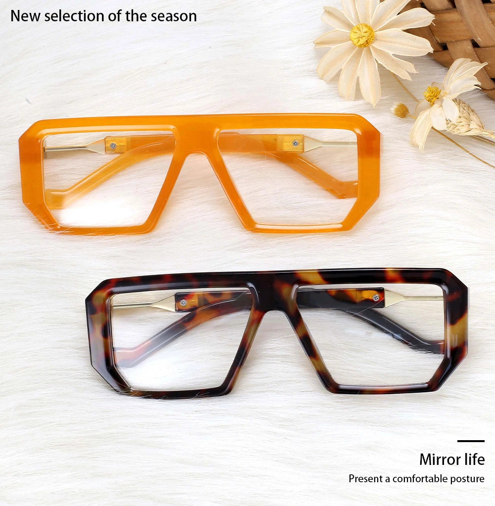 CCspace Unisex Full Rim Irregular Rectangle Tr 90 Eyeglasses 54630 - Size Chart