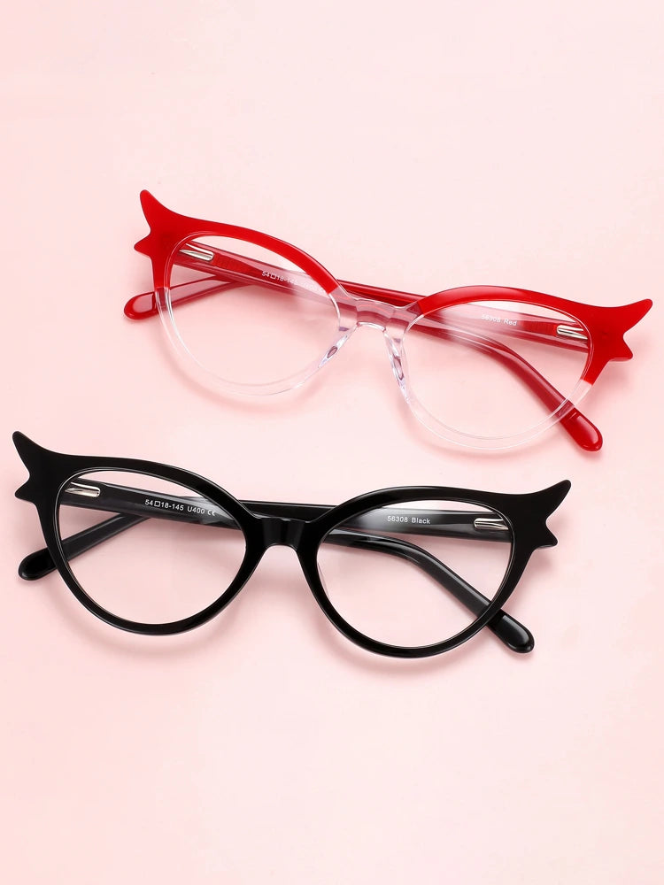 CCspace Unisex Full Rim Oval Cat Eye Acetate FiberReading Glasses 56308 - Size Chart