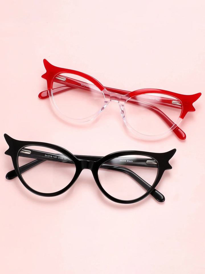 CCspace Unisex Full Rim Oval Cat Eye Acetate FiberReading Glasses 56308 - Size Chart