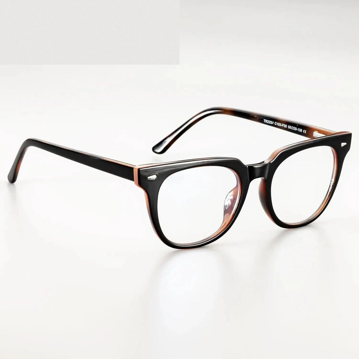 CCspace Unisex Full Rim Oval Square Tr 90 Titanium Frame Eyeglasses 51026 - BlackBrown