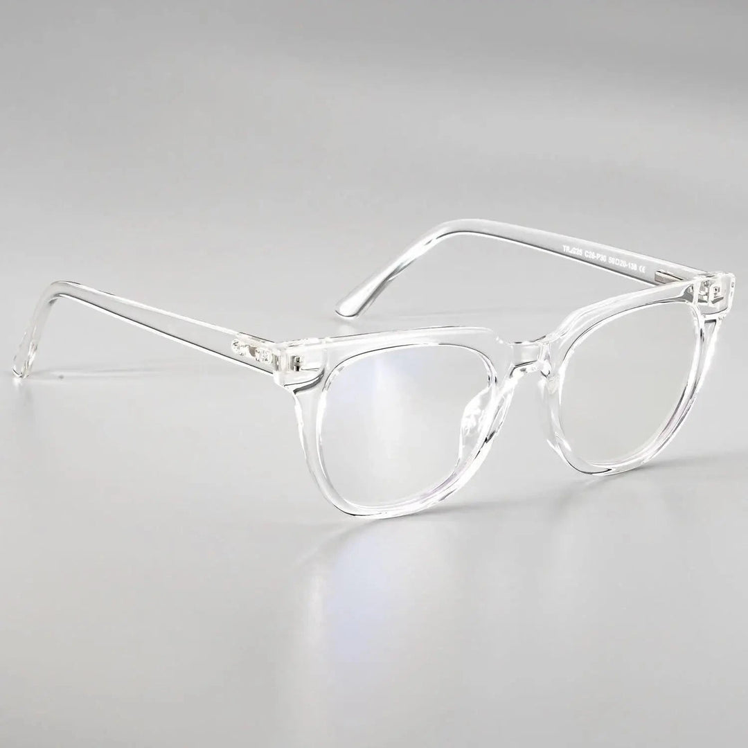 CCspace Unisex Full Rim Oval Square Tr 90 Titanium Frame Eyeglasses 51026 - clear