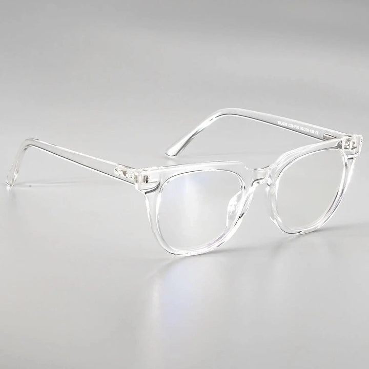 CCspace Unisex Full Rim Oval Square Tr 90 Titanium Frame Eyeglasses 51026 - clear