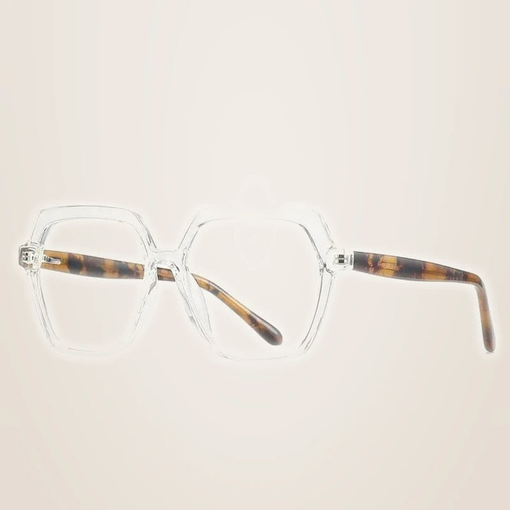 CCspace Unisex Full Rim Polygon Tr 90 Titanium Frame Eyeglasses 49324 - C3Clear