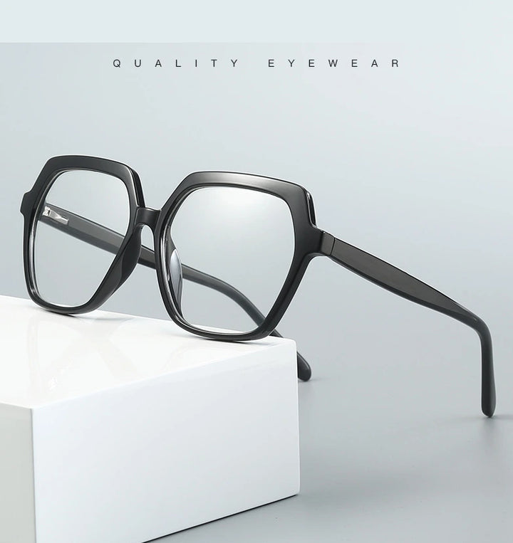 CCspace Unisex Full Rim Polygon Tr 90 Titanium Frame Eyeglasses 49324 - Size Chart