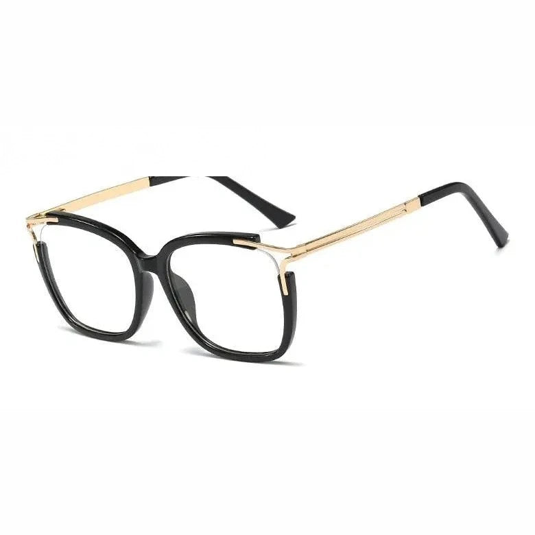 CCspace Unisex Full Rim Square Cat Eye Acetate Frame Eyeglasses 48054 - C1 black
