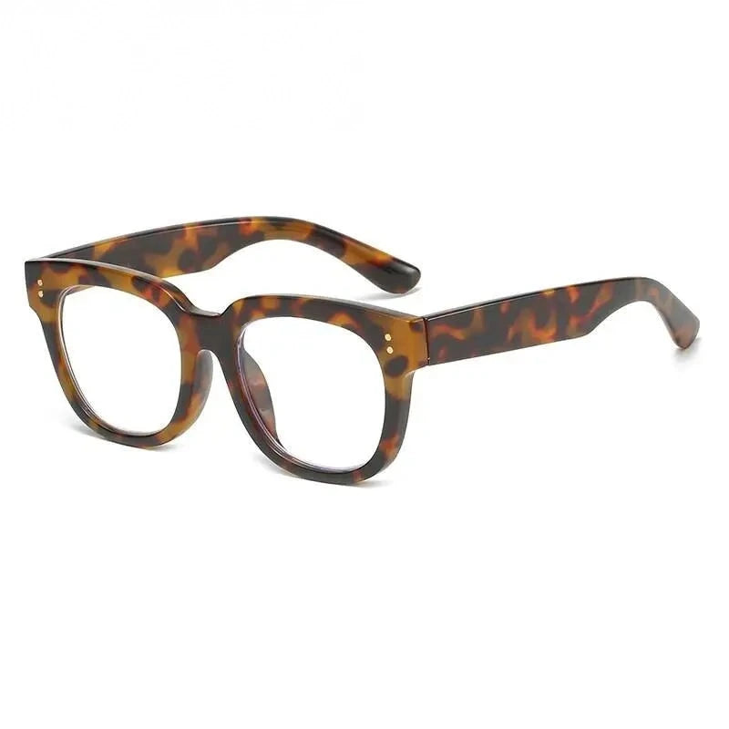 CCspace Unisex Full Rim Square Cat Eye Acetate Reading Glasses 55620 - China / 0 / Leopard