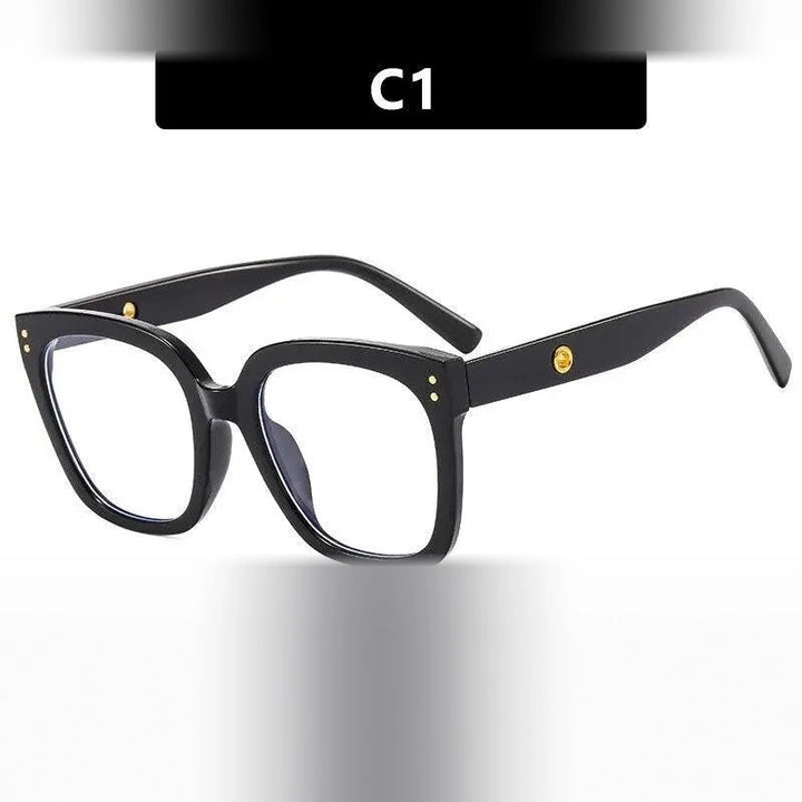 CCspace Unisex Full Rim Square Cat Eye Acetate Eyeglasses 55503 - China / BlackWhite
