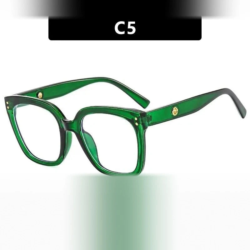 CCspace Unisex Full Rim Square Cat Eye Acetate Eyeglasses 55503 - China / GreenWhite