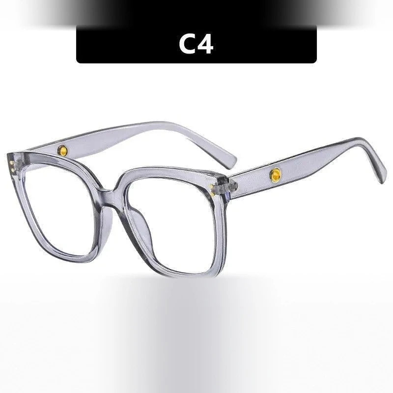 CCspace Unisex Full Rim Square Cat Eye Acetate Eyeglasses 55503 - China / GreyWhite