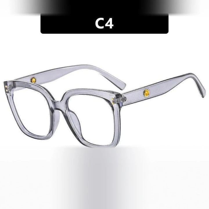 CCspace Unisex Full Rim Square Cat Eye Acetate Eyeglasses 55503 - China / GreyWhite