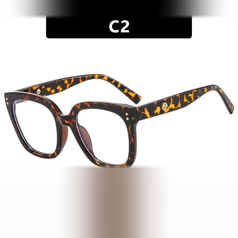 CCspace Unisex Full Rim Square Cat Eye Acetate Eyeglasses 55503 - China / LeopardWhite
