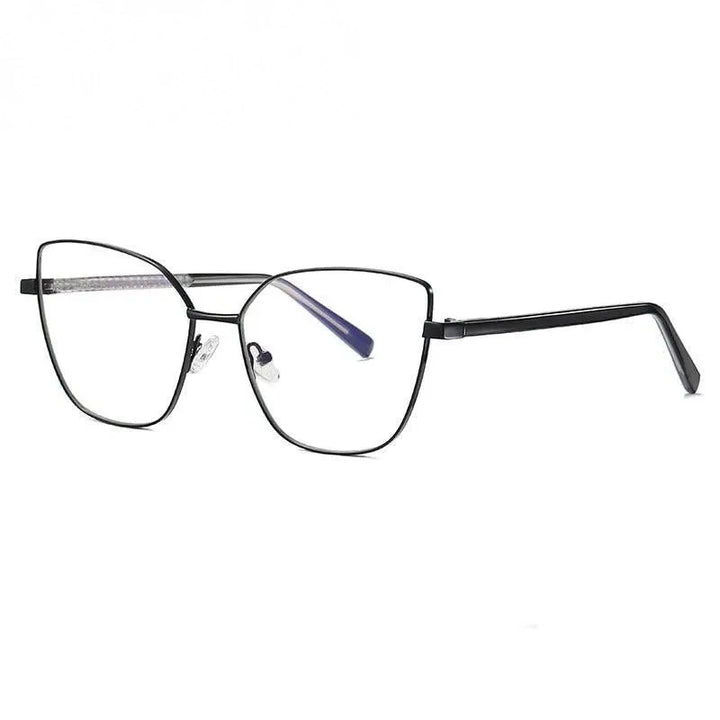 CCspace Unisex Full Rim Square Cat Eye Alloy Frame Eyeglasses 49081 - C1Black
