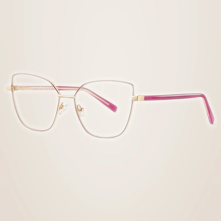 CCspace Unisex Full Rim Square Cat Eye Alloy Frame Eyeglasses 49081 - C5Purple