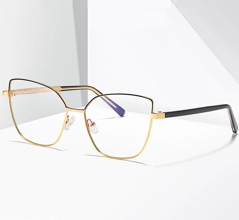 CCspace Unisex Full Rim Square Cat Eye Alloy Frame Eyeglasses 49081 - Size Chart