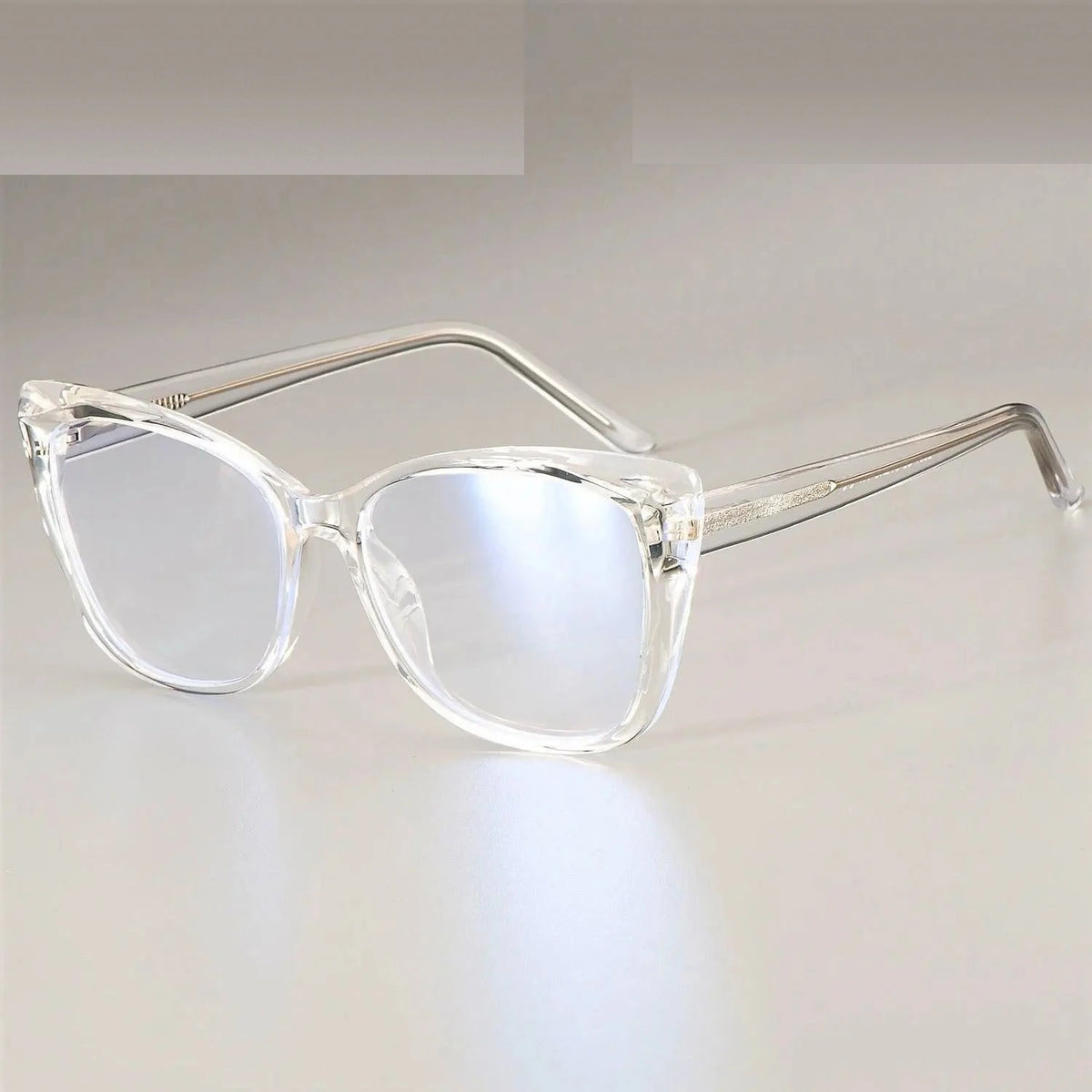 CCspace Unisex Full Rim Square Cat Eye Tr 90 Titanium Frame Eyeglasses 51014 - clear