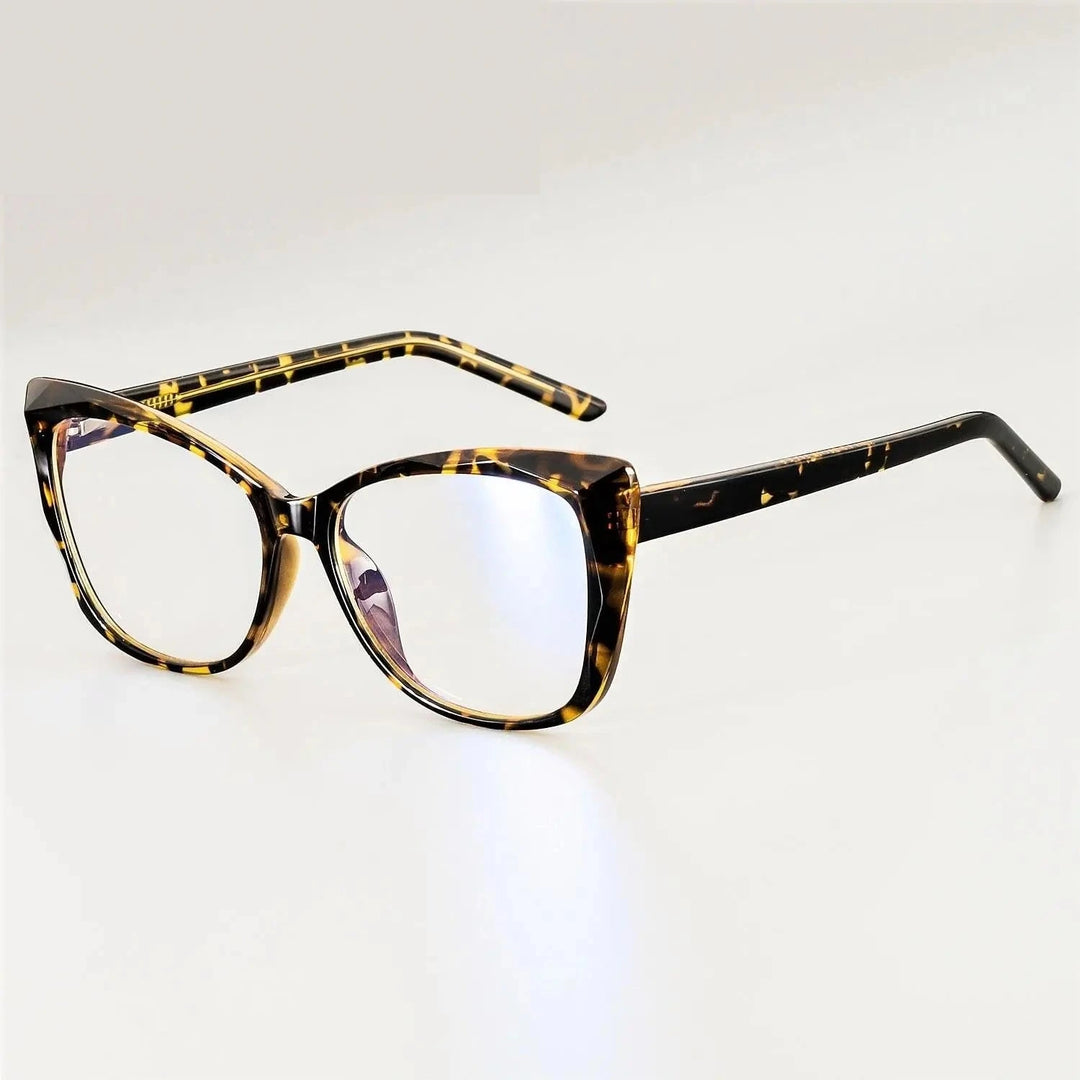 CCspace Unisex Full Rim Square Cat Eye Tr 90 Titanium Frame Eyeglasses 51014 - leopard