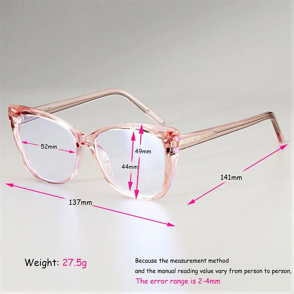 CCspace Unisex Full Rim Square Cat Eye Tr 90 Titanium Frame Eyeglasses 51014 - Size Chart