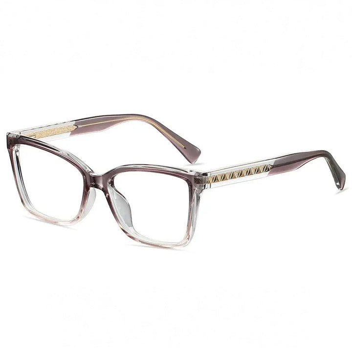 CCspace Unisex Full Rim Square Tr 90 Alloy Reading Glasses 802710 - C5Clear gray / +450