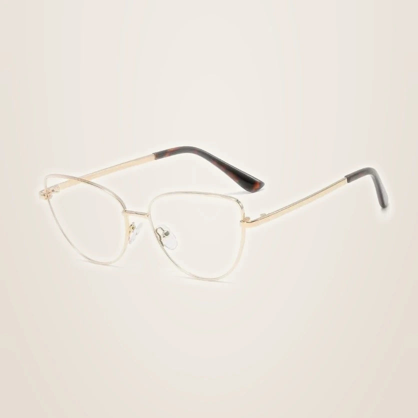 CCspace Women's Full Rim Cat Eye Acetate Alloy Hyperopic Reading Glasses R45969 - C1 gold / 0