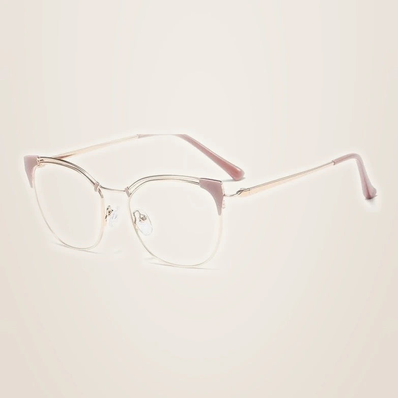 CCspace Women's Full Rim Cat Eye Alloy Frame Eyeglasses 45892 - C1 purple