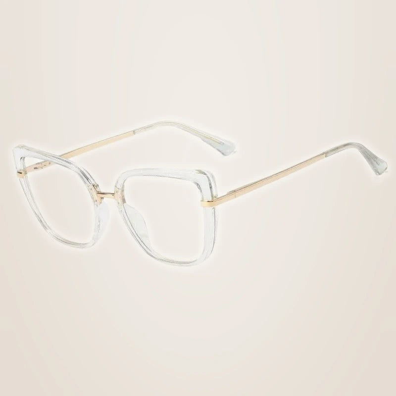 CCspace Women's Full Rim Cat Eye Tr 90 Titanium Frame Eyeglasses 48262 - C2Clear