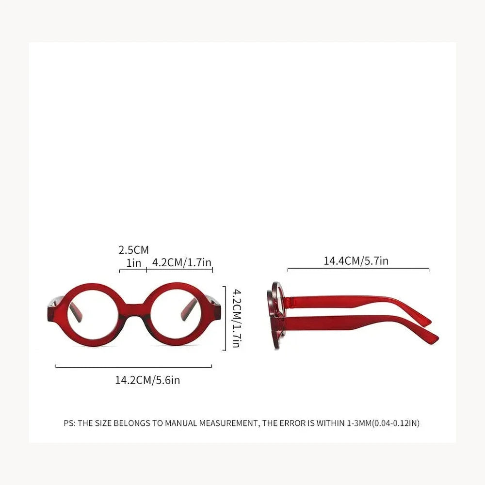 CCspace Women's Full Rim Round Thick Polycarbonate Reading Glasses 57557 - TeaLeopard / 0