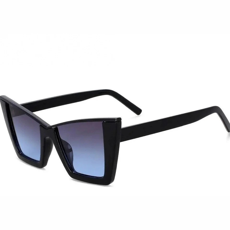 CCspace Women's Full Rim Square Cat Eye Tr 90 UV400 Sunglasses 56211 - C4BlackBlue