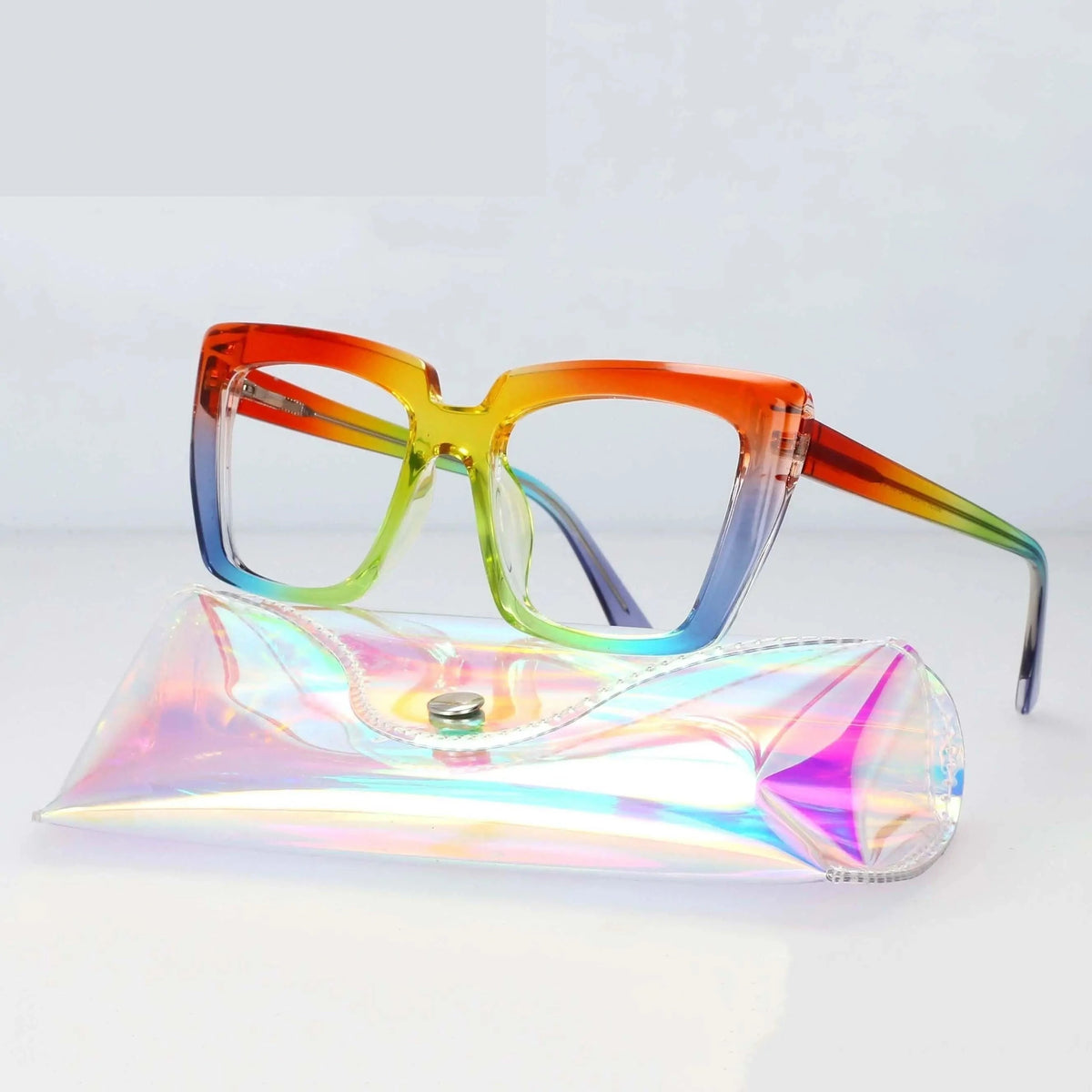 CCspace Women's Full Rim Tr90 Myopic -275 To -300 Reading Glasses Anti Blue Light - case54340 / China / -275