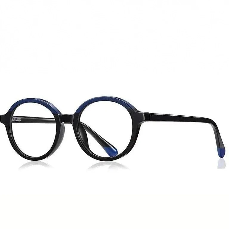 CCspace Youth Girl's Full Rim Round Tr 90 Titanium Frame Eyeglasses 54547 - China / Black-blue / Beige