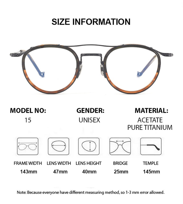 Chashma Unisex Full Rim Oval Double Bridge Acetate Titanium Eyeglasses 881715 — view 2 | Chashma at FuzWeb