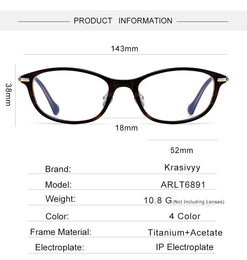 Krasivyy Unisex Full Rim Oval Square Titanium Acetate Eyeglasses 316891 — view 1 | Krasivyy at FuzWeb