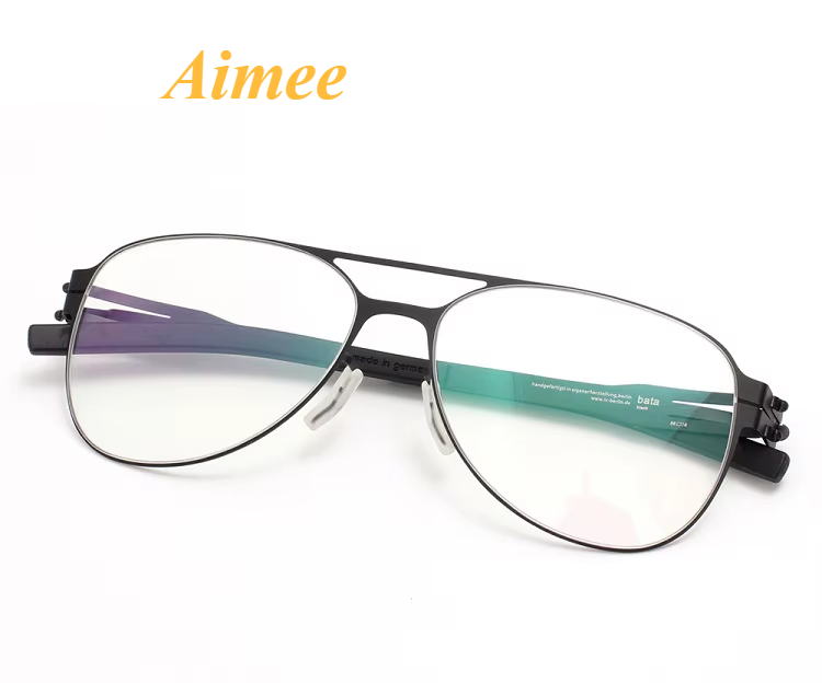 Aimee Women's Full Rim Oval Double Bridge Stainless Steel Eyeglasses 135815