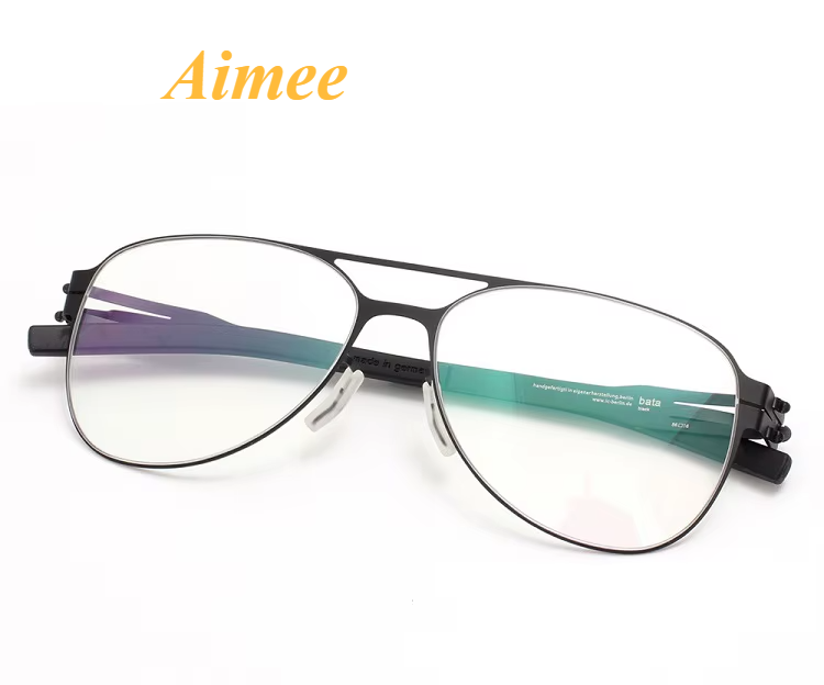 Aimee Women's Full Rim Oval Double Bridge Stainless Steel Eyeglasses 135815 Full Rim Aimee