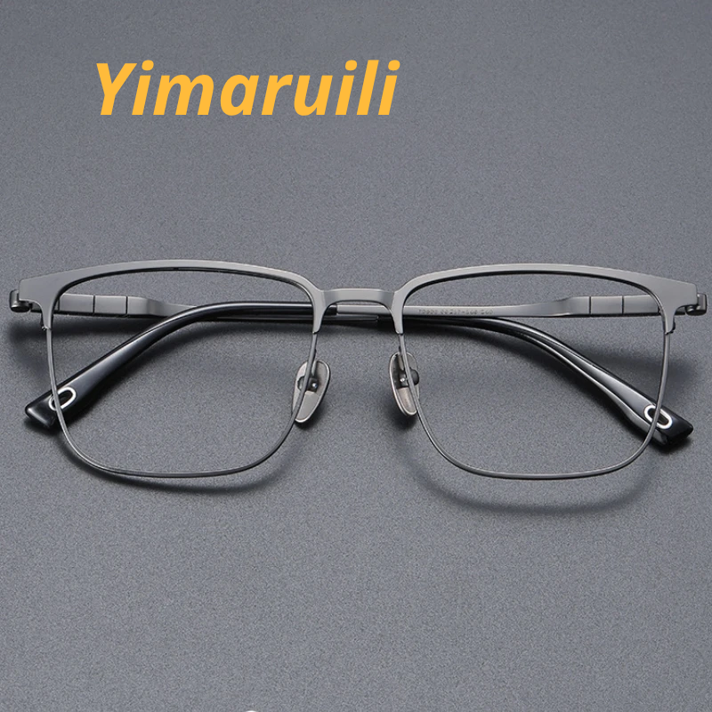 Yimaruili Men's Full Rim Square Titanium Eyeglasses 670809