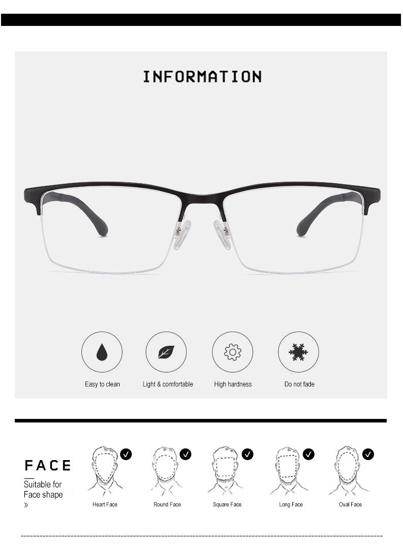 Chashma Ochki Unisex Large Semi Rim Square Aluminum Magnesium Sport Eyeglasses 6323.
