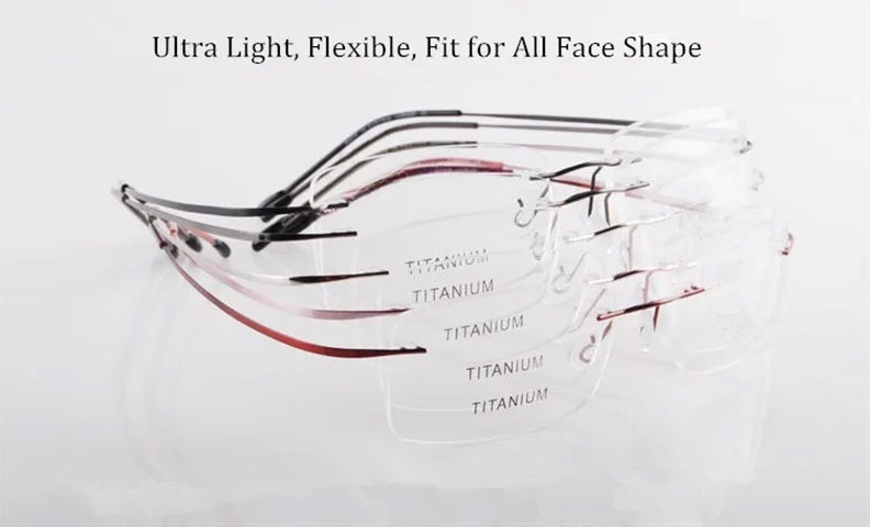 Chashma Unisex Rimless Square Titanium Reading Glasses 887044 — view 2 | Chashma at FuzWeb