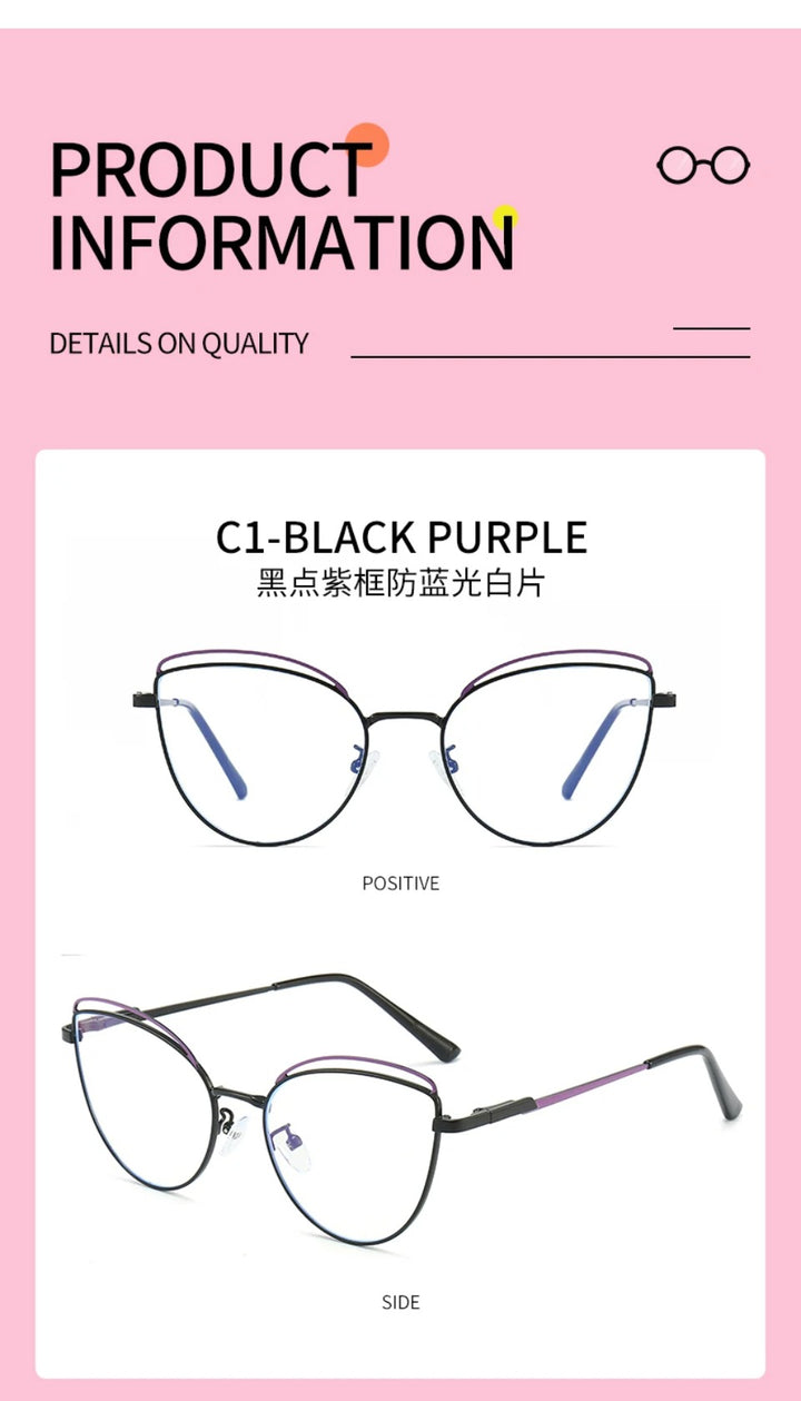 Vicky Womens Full Rim Oval Cat Eye Alloy Reading Glasses 49745 — view 5 | Vicky at FuzWeb