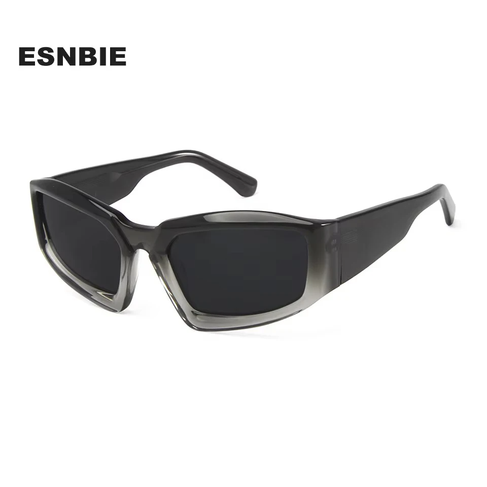 Esnbie Men's Full Rim Square Brow Line Acetate Sport Sunglasses 221301
