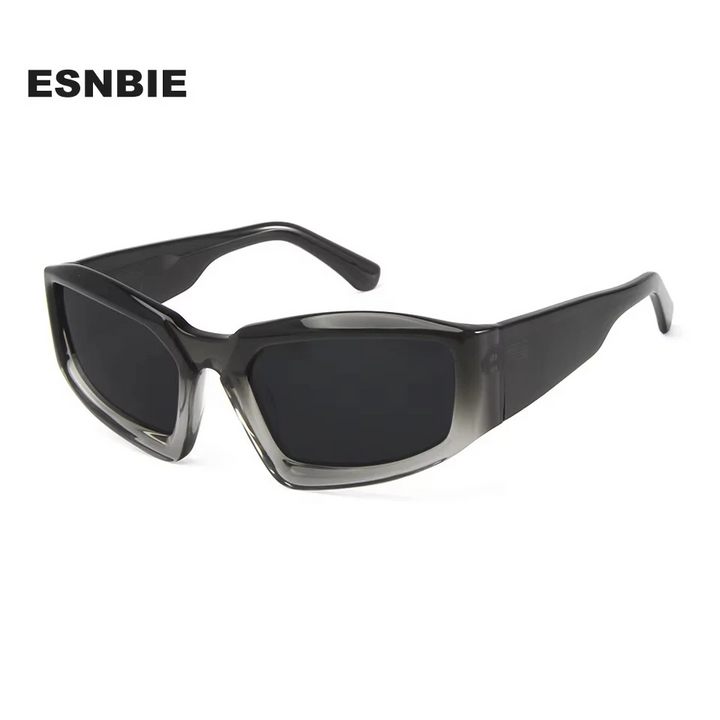 Esnbie Men's Full Rim Square Brow Line Acetate Sport Sunglasses 221301