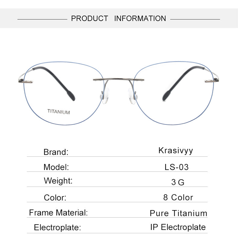 Krasivyy Womens Rimless Oval Round Titanium Eyeglasses 318003 — view 1 | Krasivyy at FuzWeb