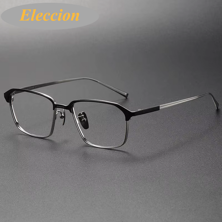 Eleccion Unisex Full Rim Square Titanium Eyeglasses 842024