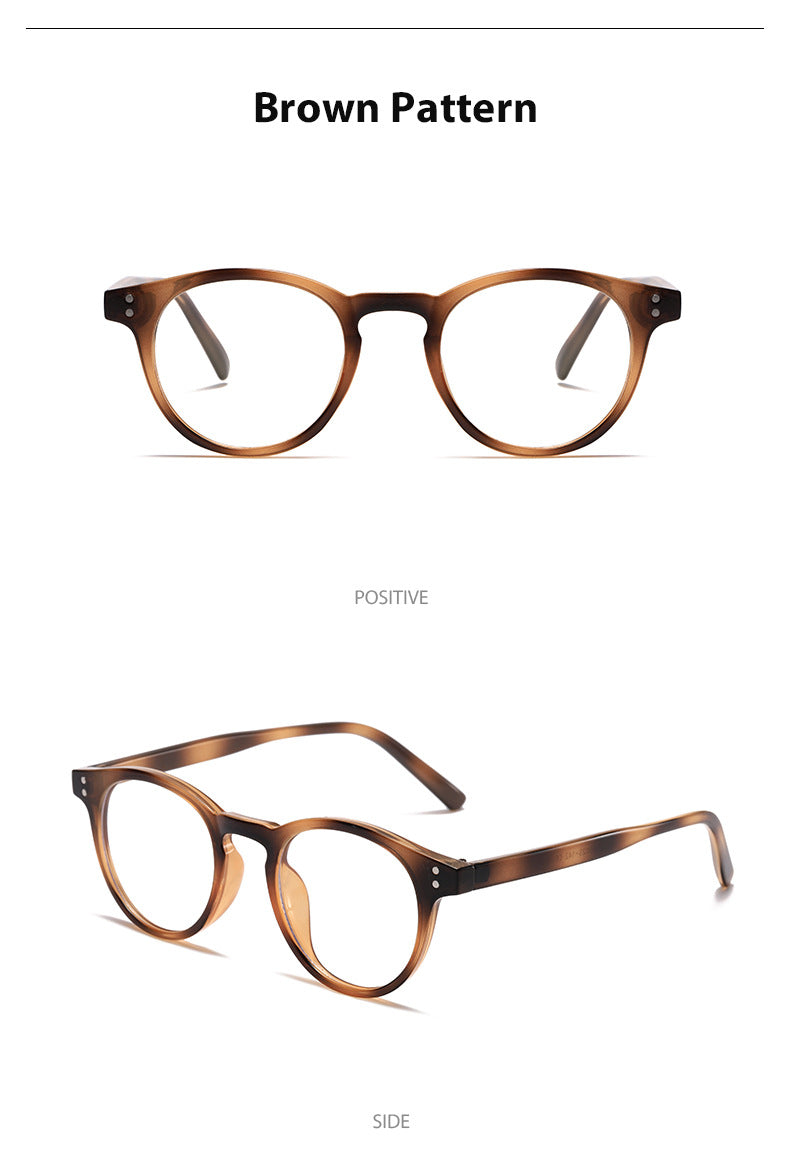 Kocolior Unisex Full Rim Round Acetate Hyperopic Reading Glasses 3313.