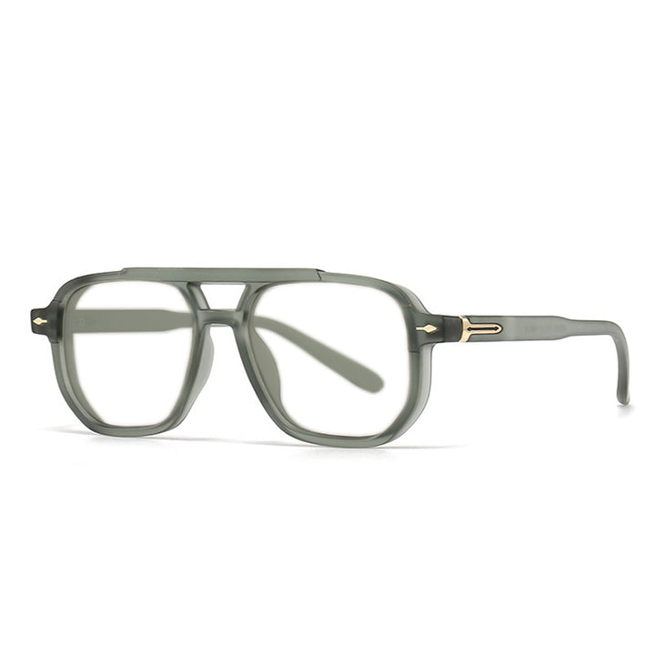 Kocolior Unisex Full Rim Square Double Bridge Tr 90 Photochromic Reading Glasses 60904.