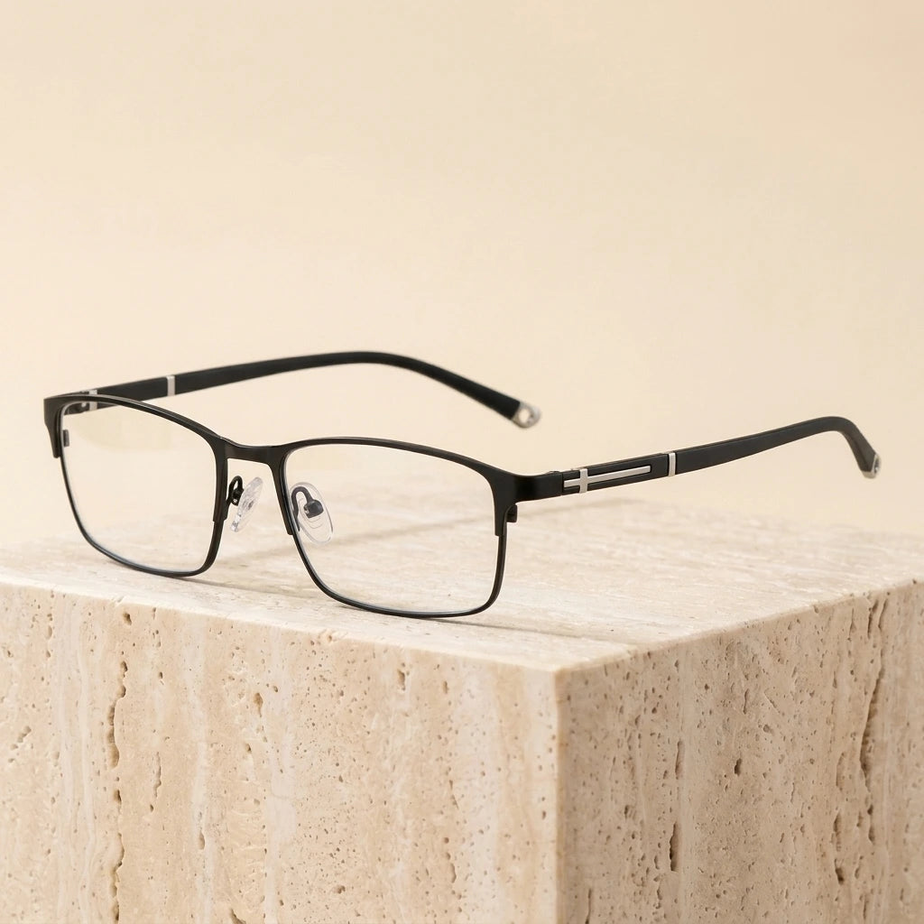 Chashma Men's Full Rim Square Eyeglasses 9211 Tr 90 Alloy - Black
