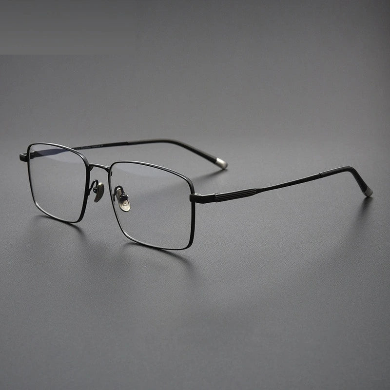 Chashma Men's Full Rim Polygon Square Titanium Eyeglasses 582802 - Black