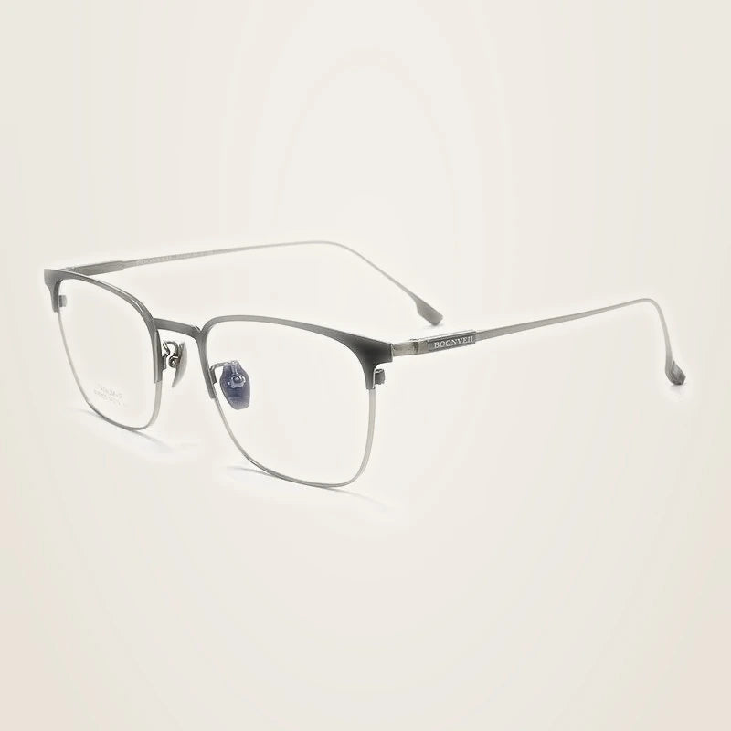 Chashma Men's Full Rim Square Titanium Acetate Eyeglasses 81023 - Black-Gun