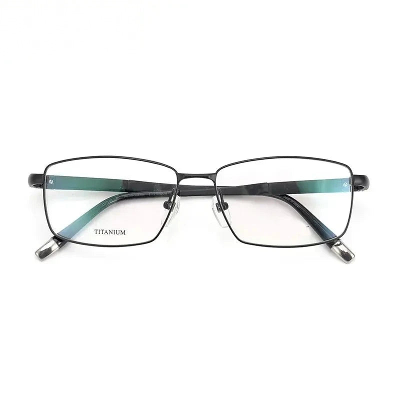 Chashma Men's Full Rim Square Titanium Eyeglasses 827008 - Black