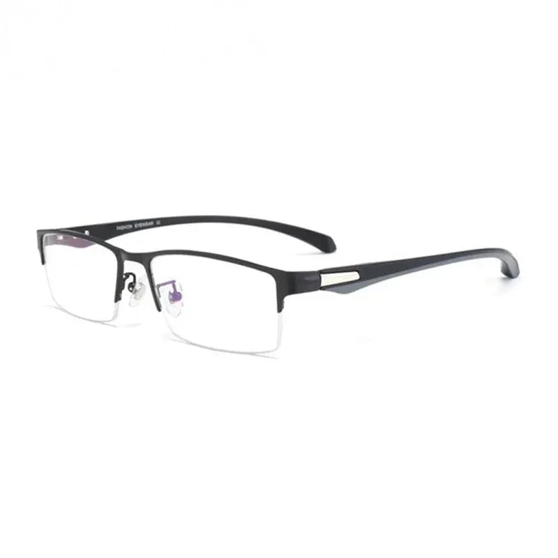 Chashma Men's Semi Full Rim Square Tr 90 Alloy Eyeglasses 66071/85 - Black Half Frame