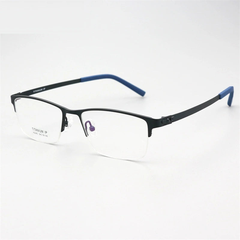 Chashma Men's Semi Rim Square Screwless Titanium Eyeglasses 772345 - Dark Green