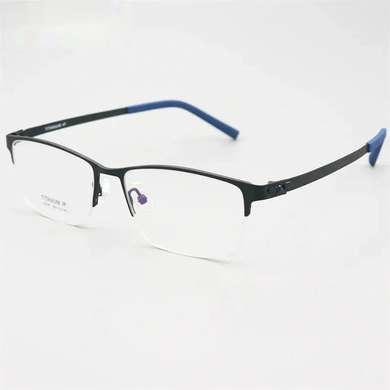 Chashma Men's Semi Rim Square Screwless Titanium Eyeglasses 882347 - Dark Green